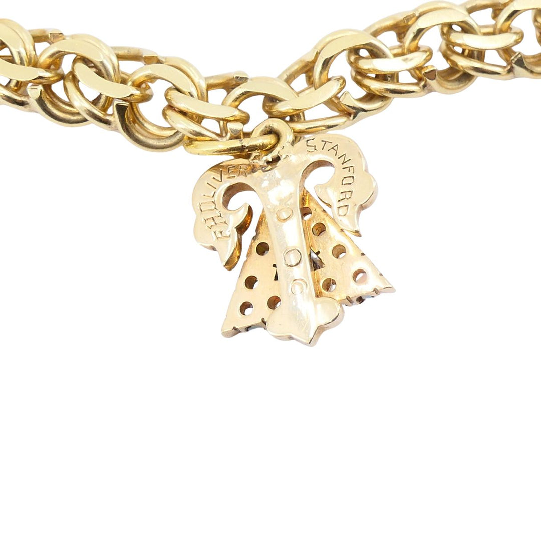 Vintage 14k 18k Gold Charm Bracelet