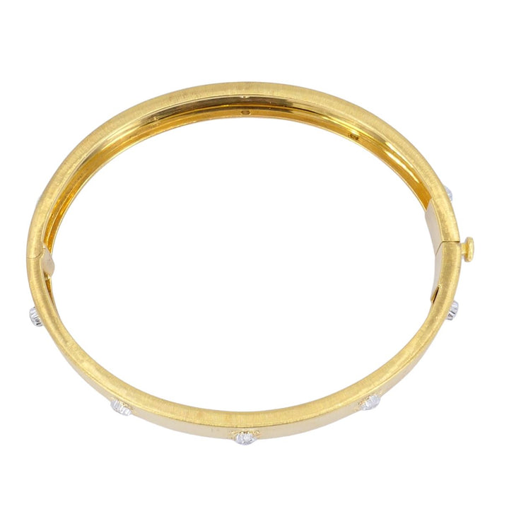 Vintage Buccellati 18k Gold Diamond Bangle Bracelet