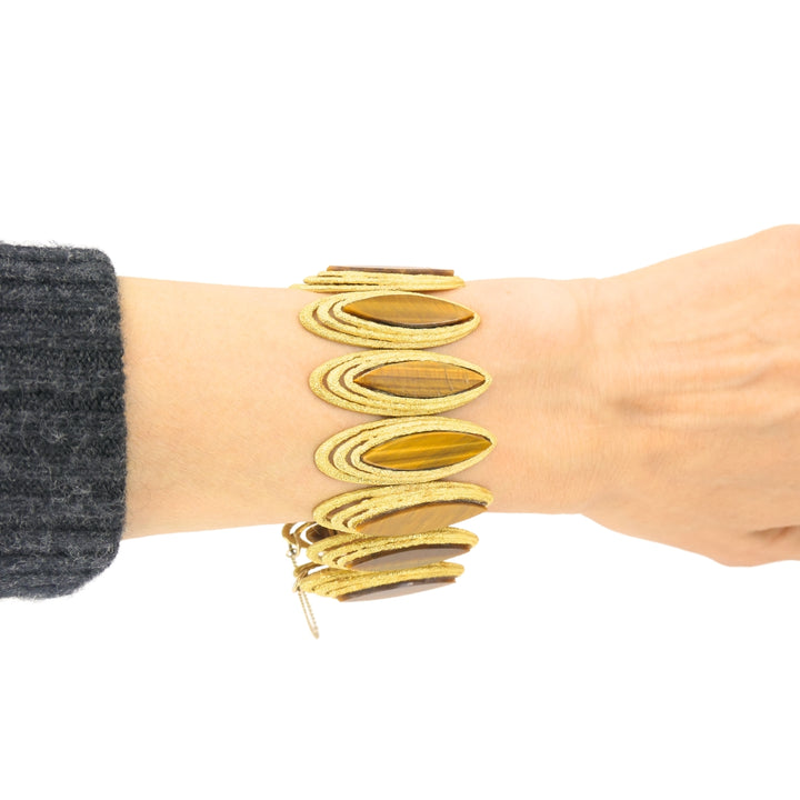 Vintage Kutchinsky Tiger’s Eye Bracelet 18k Gold