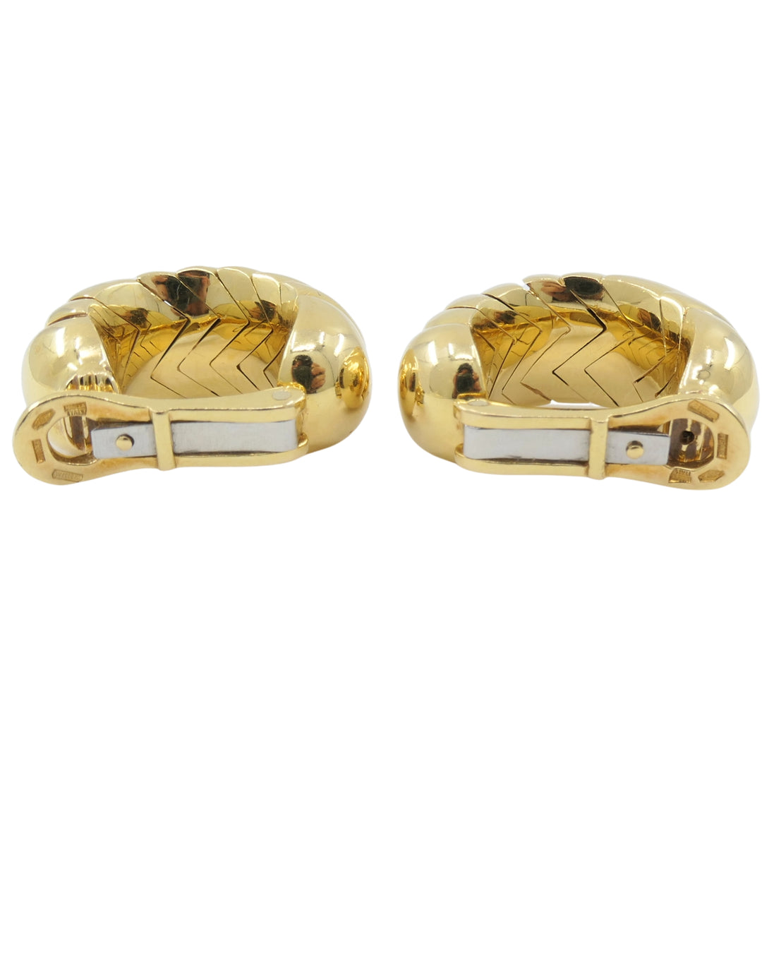 Bvlgari Bulgari Gold Earrings 18k Spiga Collection Clip-On