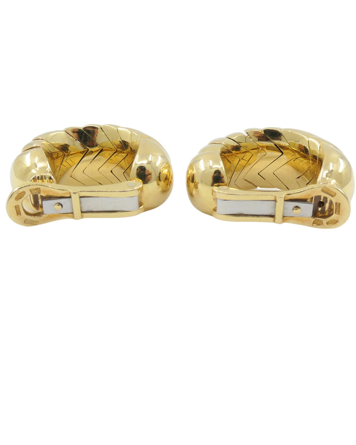 Bvlgari Bulgari Gold Earrings 18k Spiga Collection Clip-On