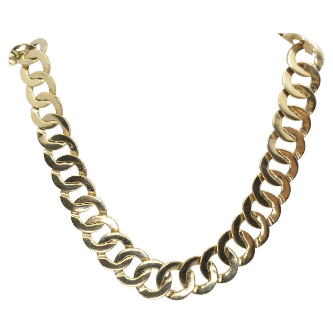 Vintage Circle Link 14k Gold Necklace