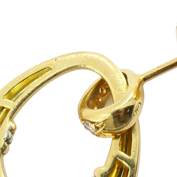 Vintage Cartier 18k Gold Trinity Diamond Mini Doorknocker Earrings