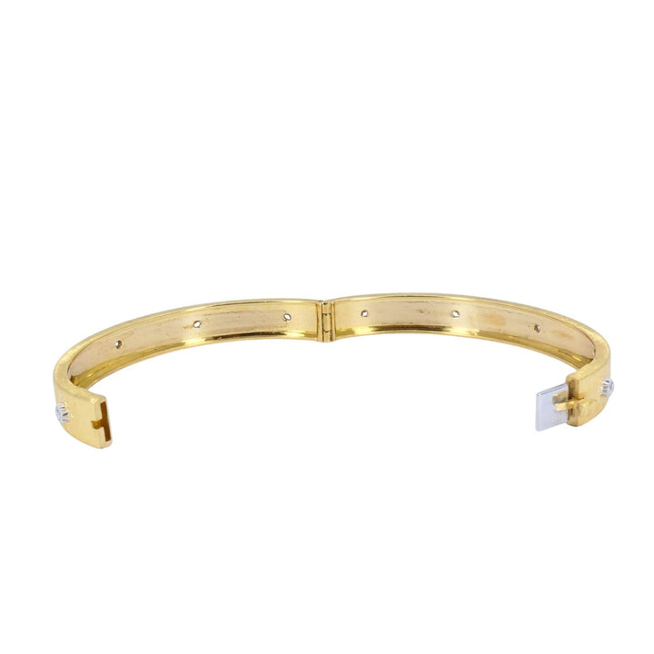 Vintage Buccellati 18k Gold Diamond Bangle Bracelet