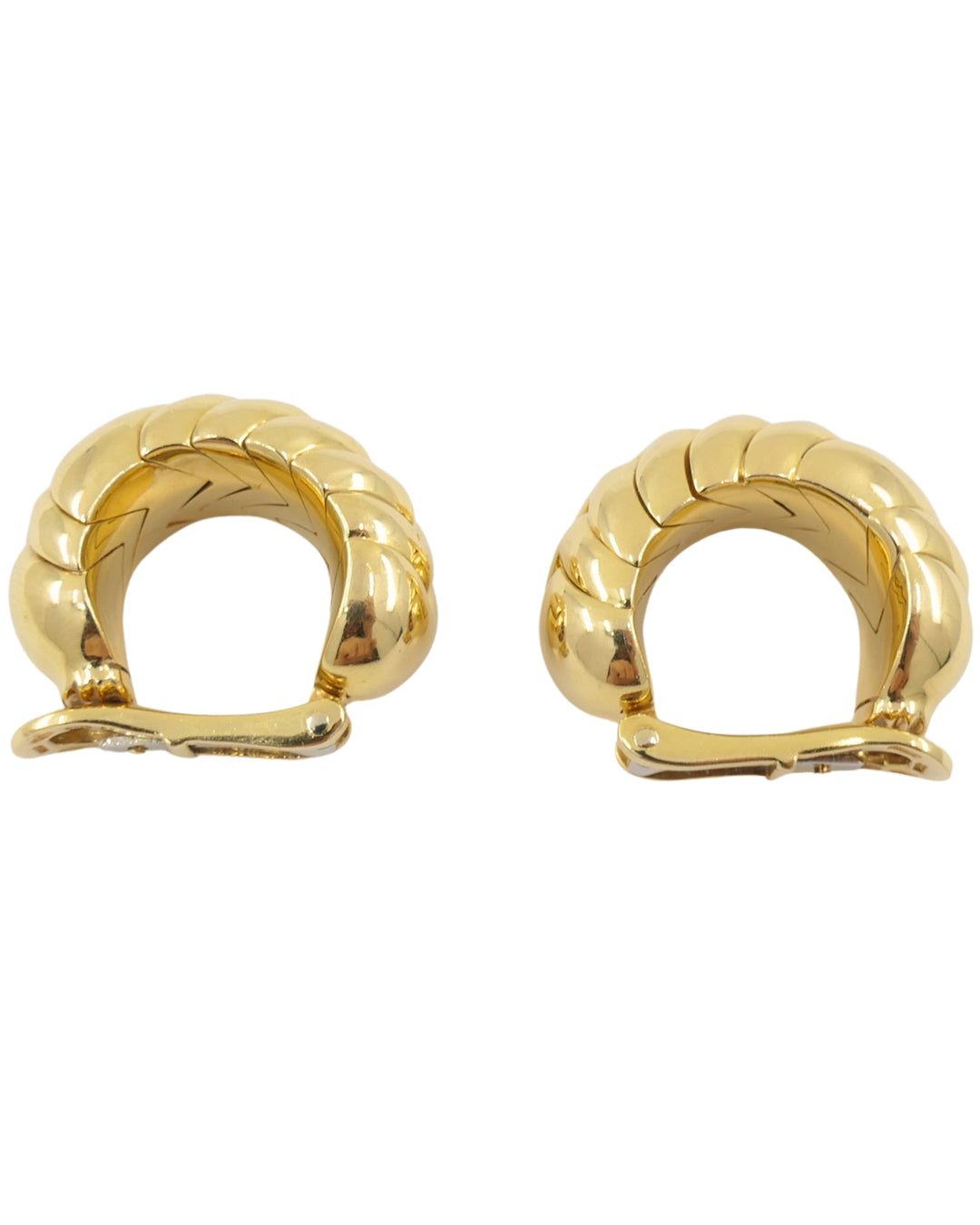 Bvlgari Bulgari Gold Earrings 18k Spiga Collection Clip-On