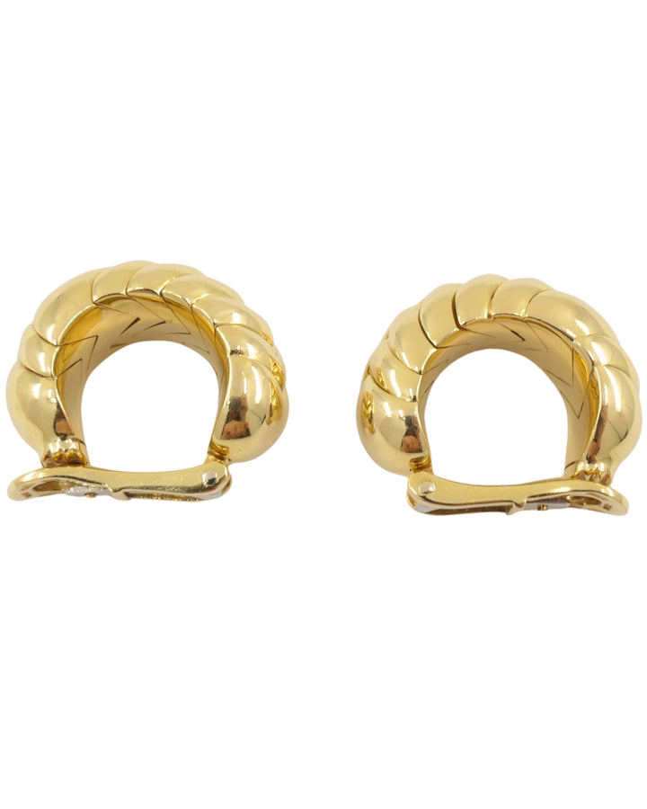 Bvlgari Bulgari Gold Earrings 18k Spiga Collection Clip-On