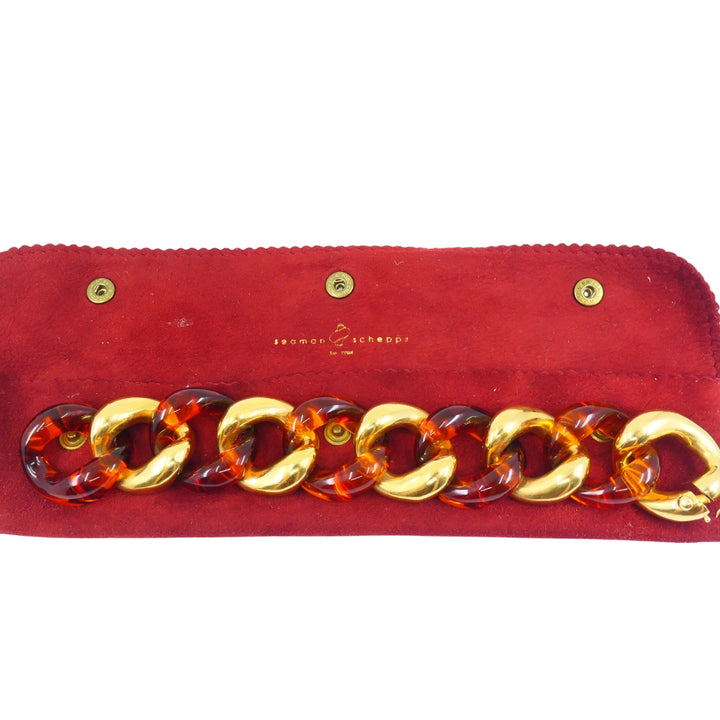 Seaman Schepps Amber Bracelet 18k Gold Link Bracelet
