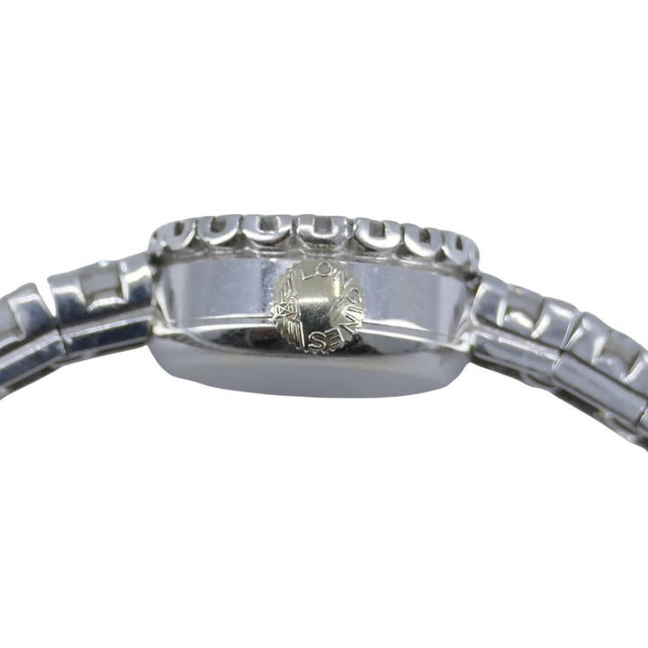Vintage Longines Swiss 18k White Gold Diamond Lady's Wrist Watch