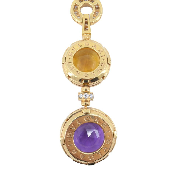 Bvlgari 18k Gold Amethyst Citrine Diamond Parentesi Lavalier Necklace