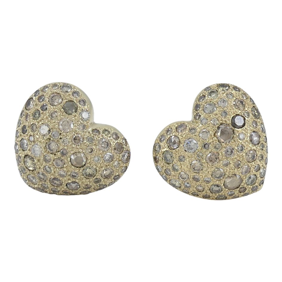 Pomellato Sabbia 18k Gold Diamond Heart Clip Earrings