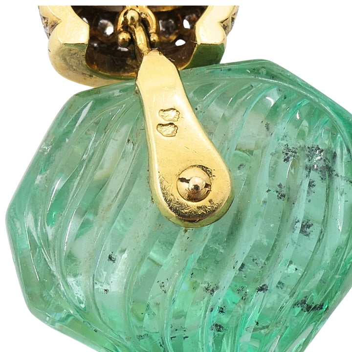 André Vassort 18k Gold Necklace Emerald Heart Pendant GIA