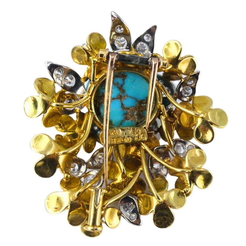 Kern Jewelry Set Gold Turquoise Cabochon Sapphire Diamond