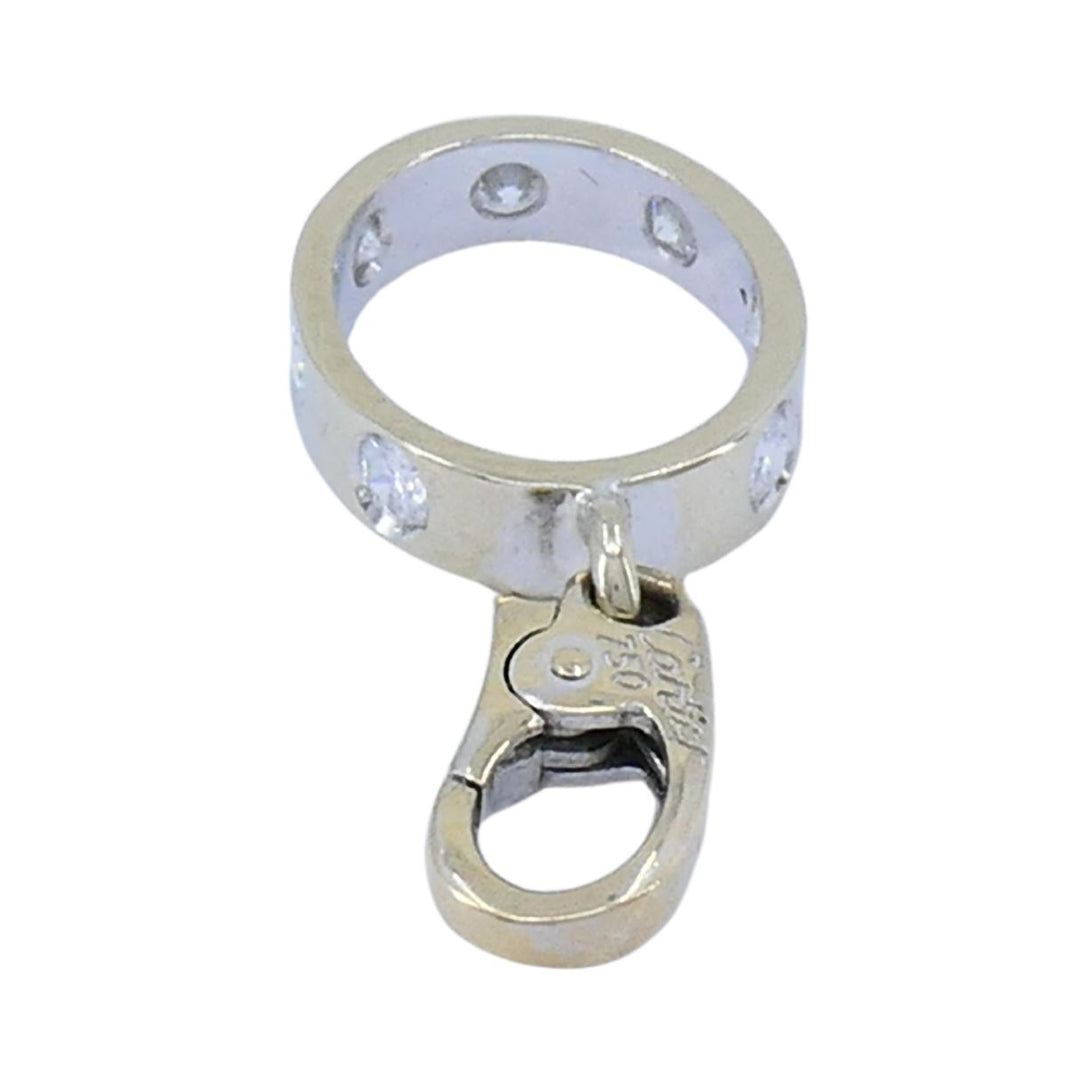 Cartier 18k White Gold LOVE Diamond Oval Charm Pendant