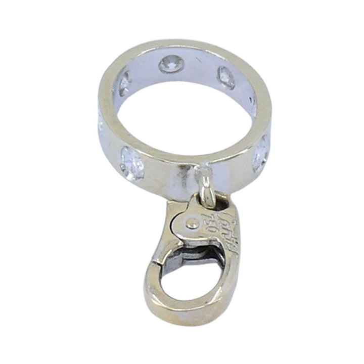 Cartier 18k White Gold LOVE Diamond Oval Charm Pendant
