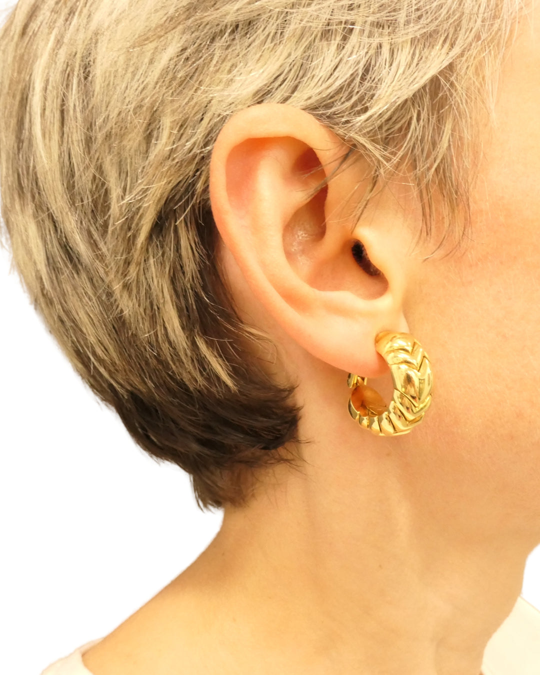 Bvlgari Bulgari Gold Earrings 18k Spiga Collection Clip-On