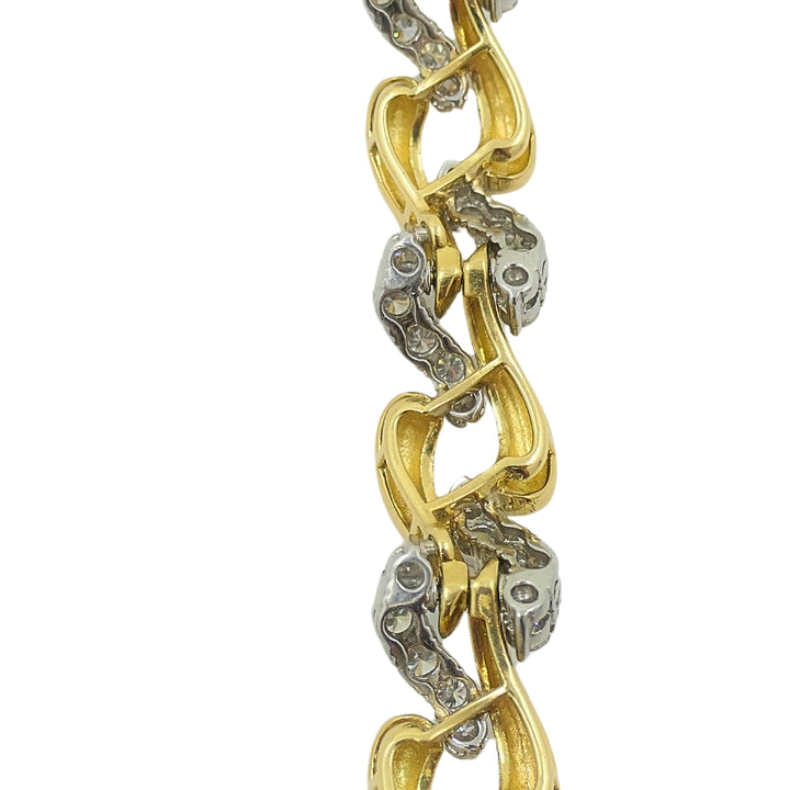 Vintage French Platinum & 18k Gold Diamond Bracelet