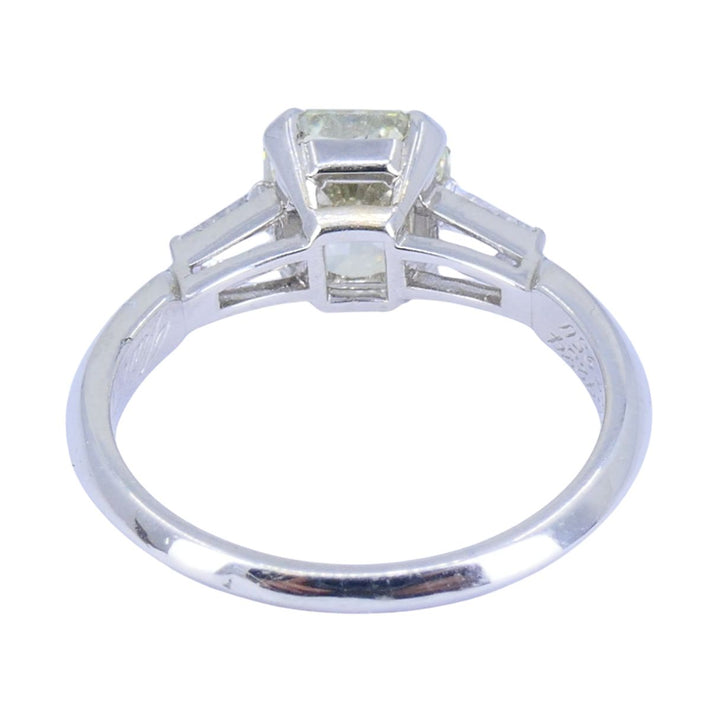 Van Cleef & Arpels Platinum Yellow Diamond 3 Stone Engagement Ring GIA