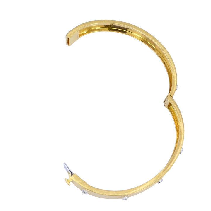 Vintage Buccellati 18k Gold Diamond Bangle Bracelet