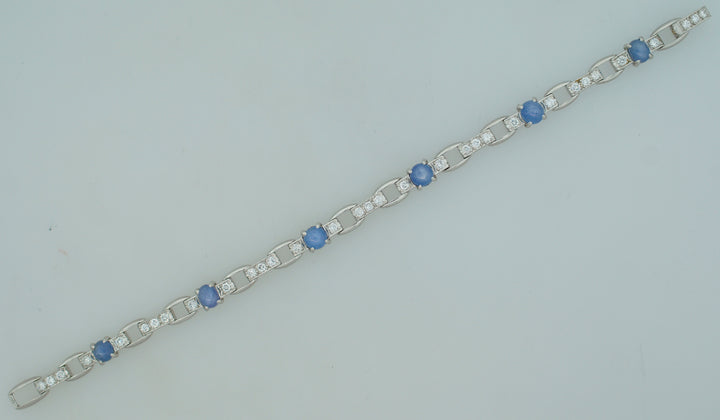 Vintage J.E. Caldwell Star Sapphire Diamond Platinum Bracelet Estate Jewelry