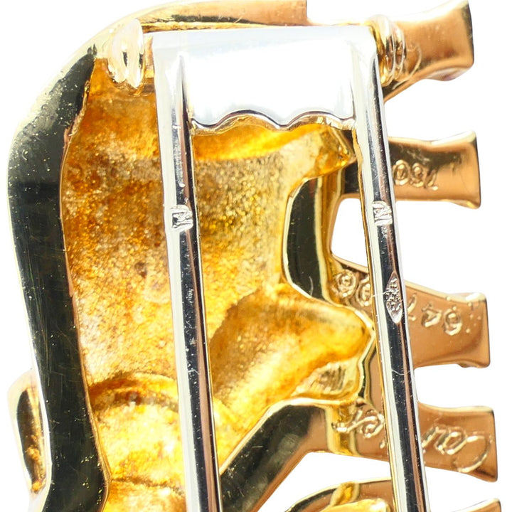 Vintage Cartier Ménagerie 18k Gold Emerald Mother and Baby Elephant Brooch