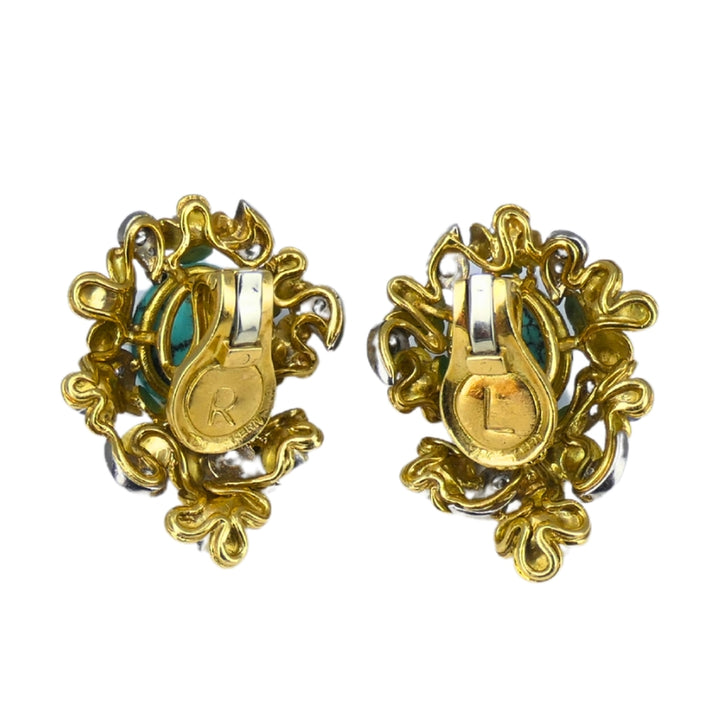 Kern Jewelry Set Gold Turquoise Cabochon Sapphire Diamond