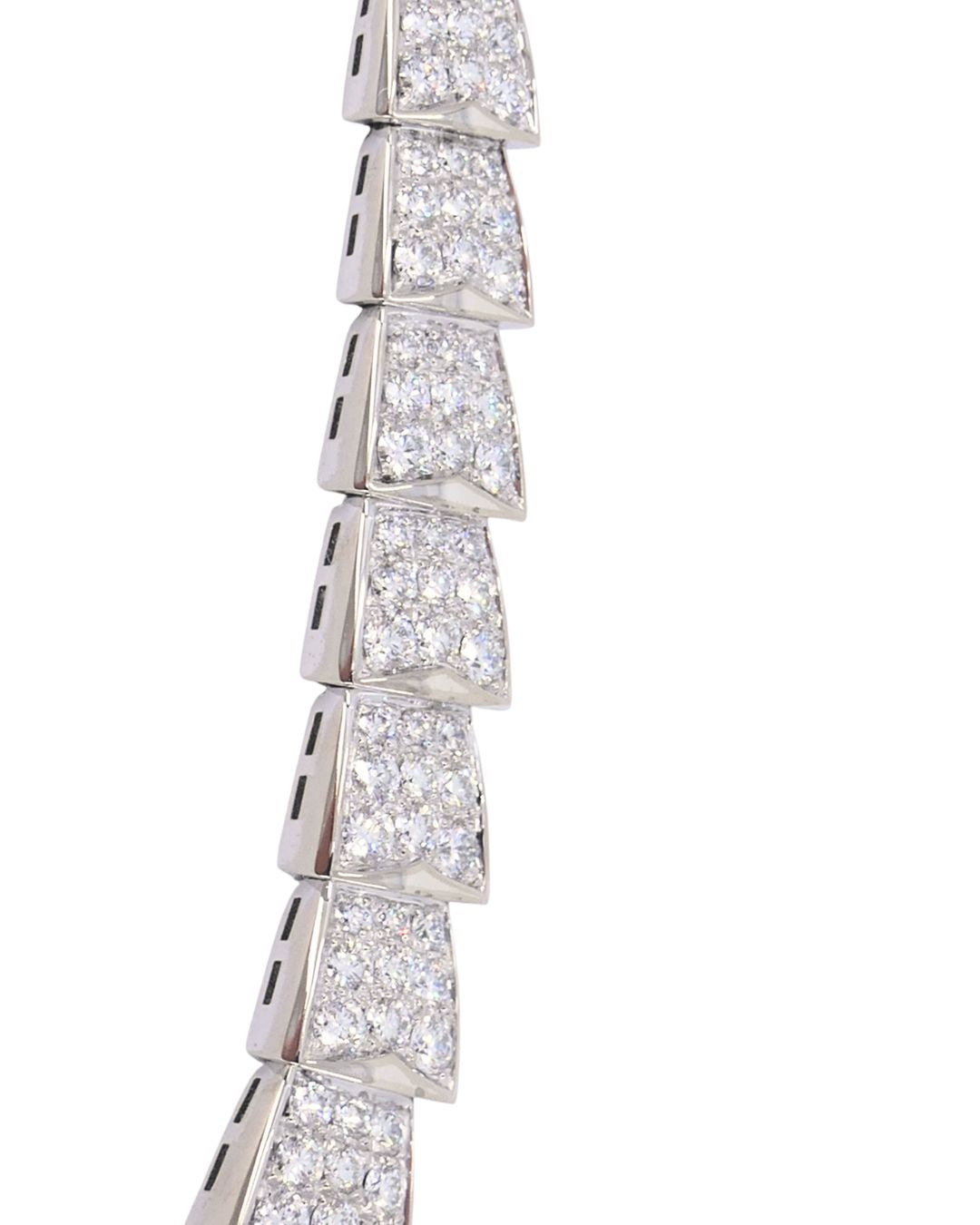Bvlgari Bulgari Serpenti Viper Necklace 18k White Gold Diamond Drop Necklace Original Box