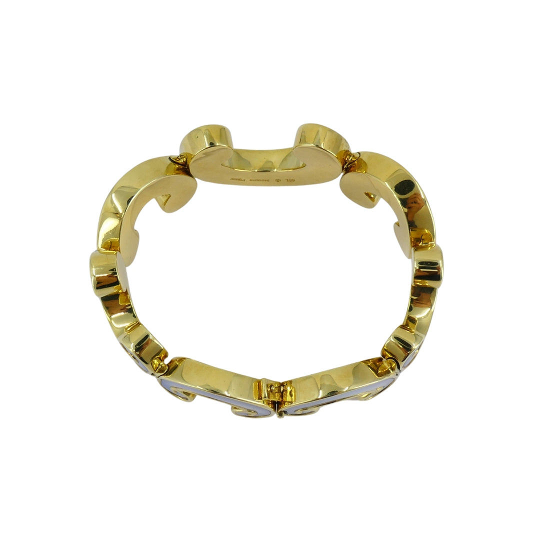 Vintage Angela Cummings 18K Gold and Mother of Pearl Bracelet