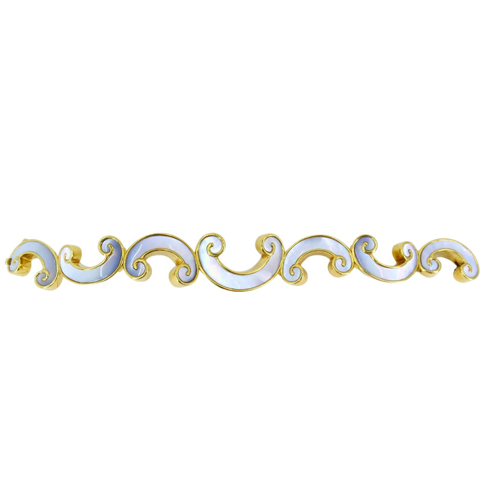 Vintage Angela Cummings 18K Gold and Mother of Pearl Bracelet