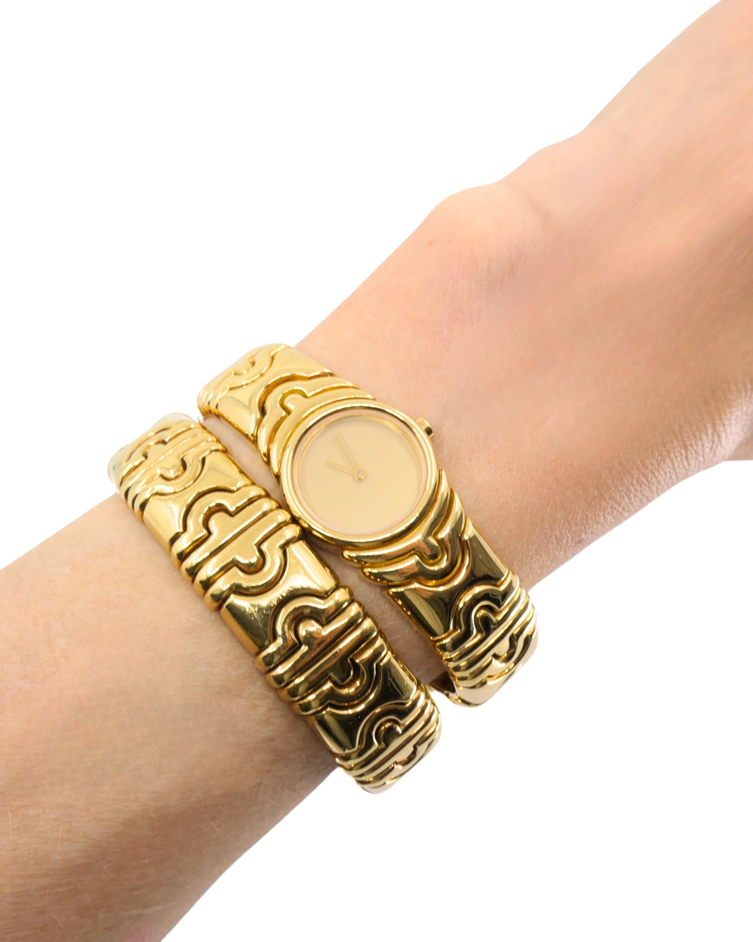 Bvlgari Bulgari Parentesi Gold Watch and Parentesi Bracelet 18k Gold Set