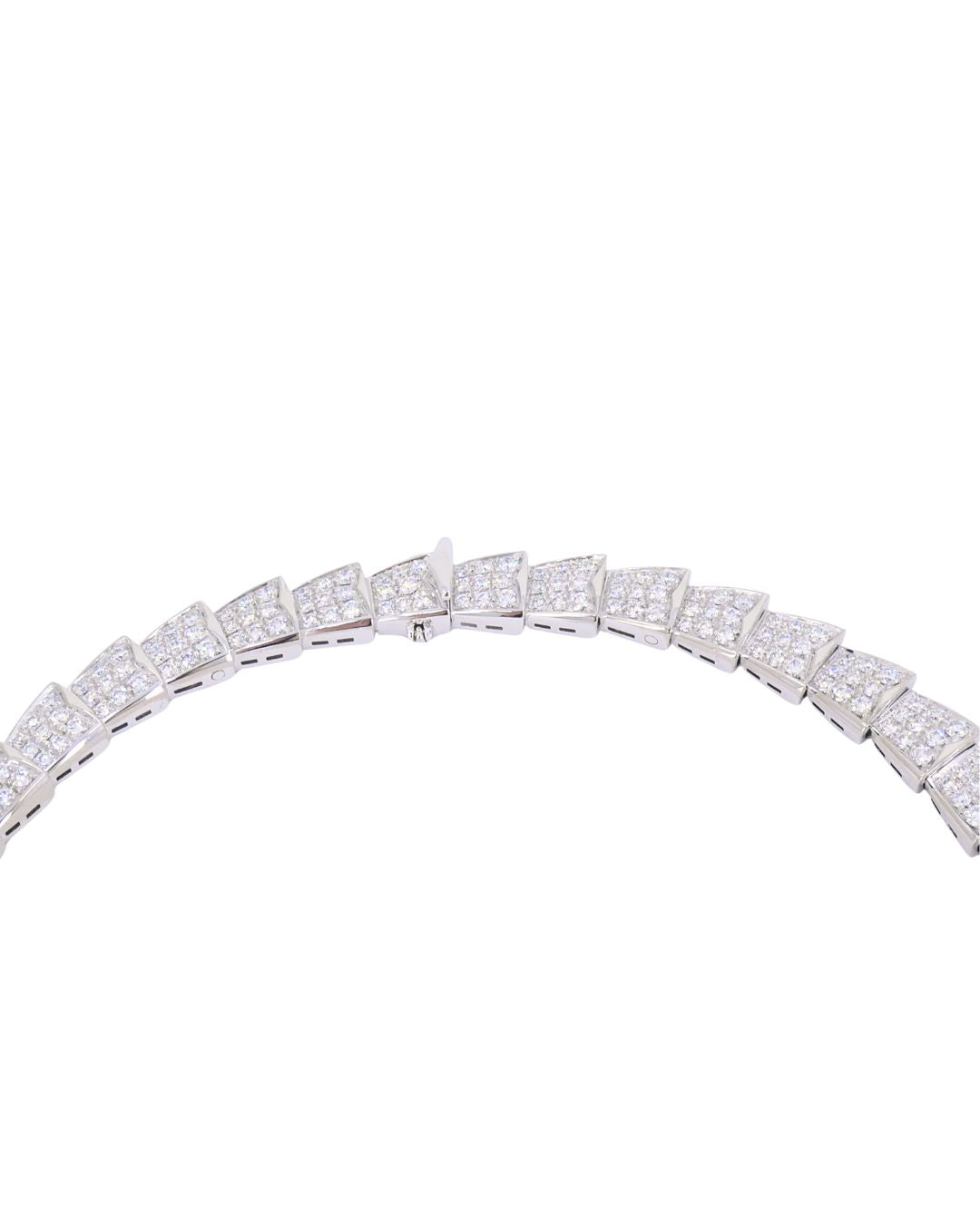 Bvlgari Bulgari Serpenti Viper Necklace 18k White Gold Diamond Drop Necklace Original Box
