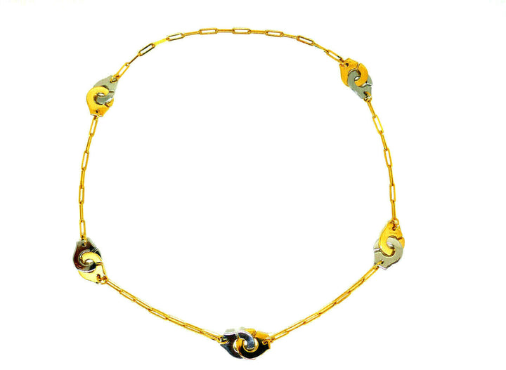 Jean Dinh Van Menottes “Handcuff” Yellow Gold and Steel Necklace