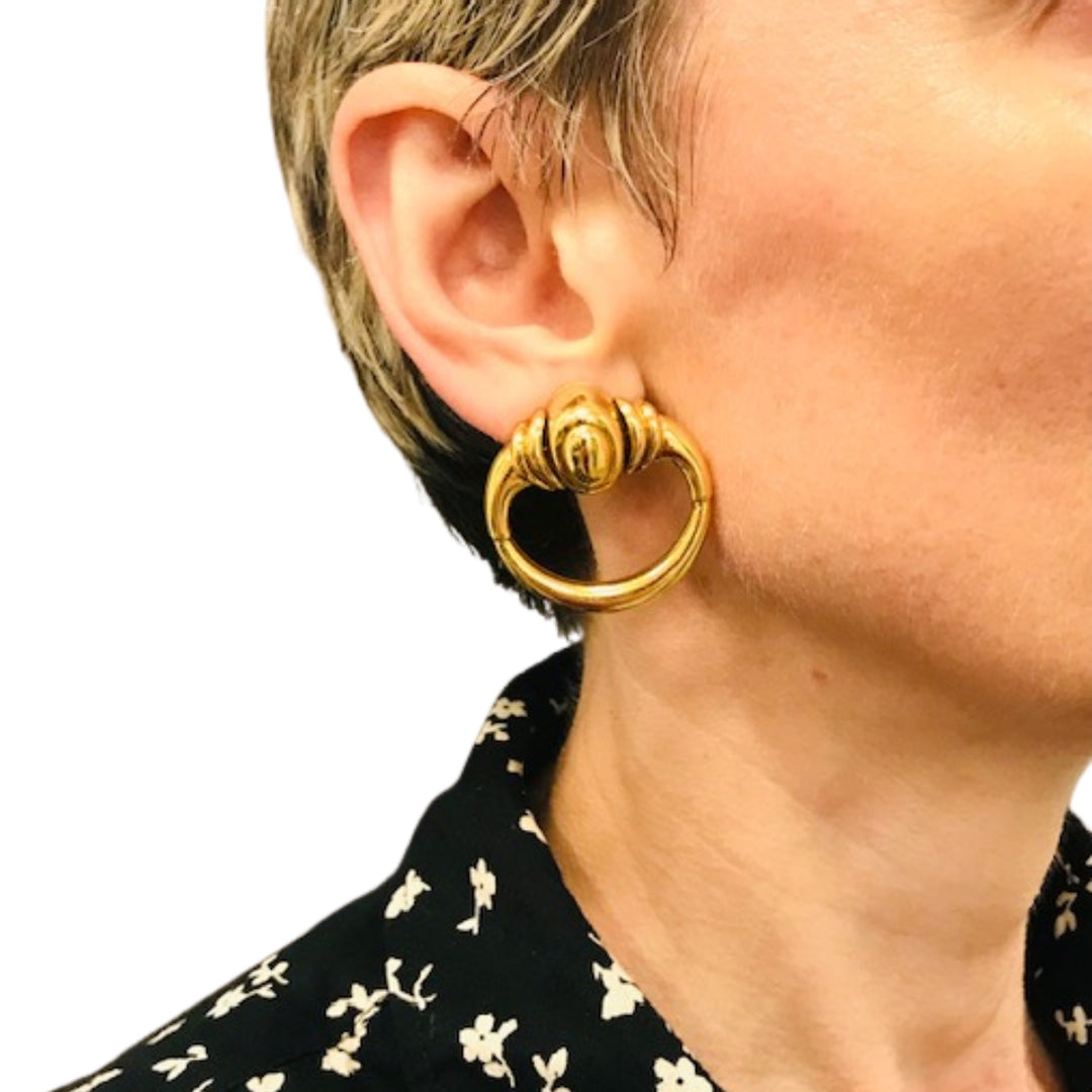 Vintage Cartier Aldo Cipullo Door Knocker Earrings 18k Gold