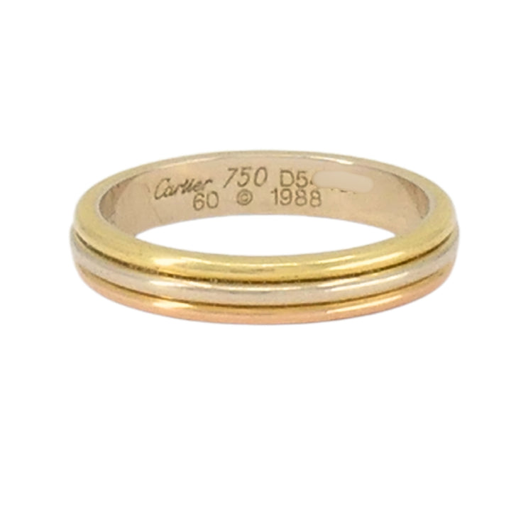 Cartier Trinity Band 18k Gold Men Rings Size 9.5 Original Box