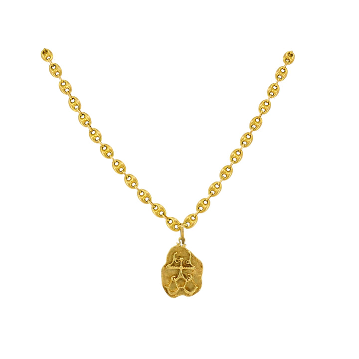 Libra Pendant Mariner Link 14k Gold Necklace