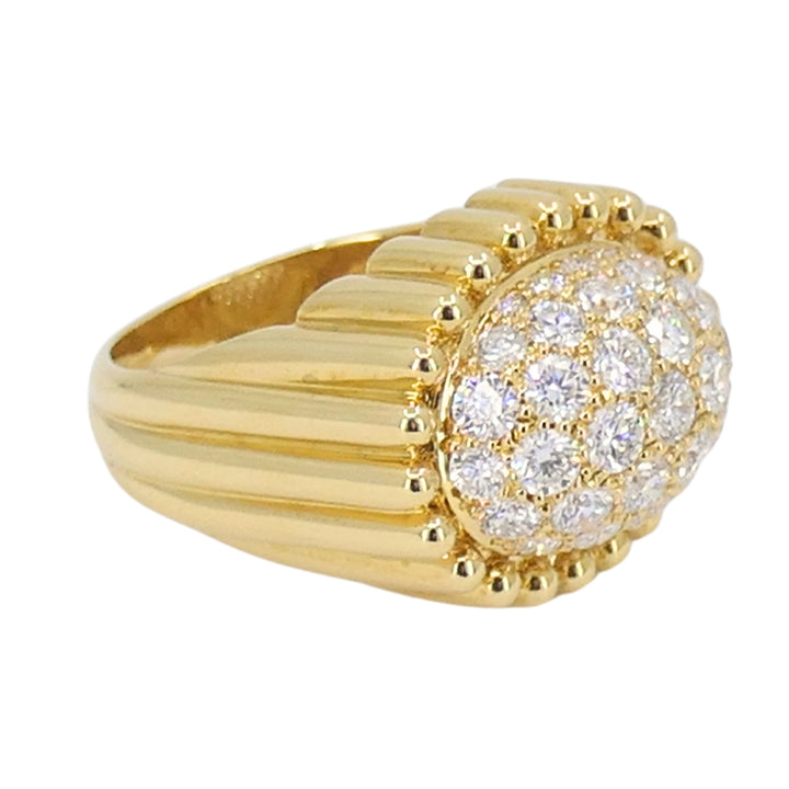 Mikimoto Diamond Ring 18k Gold Cocktail Ring