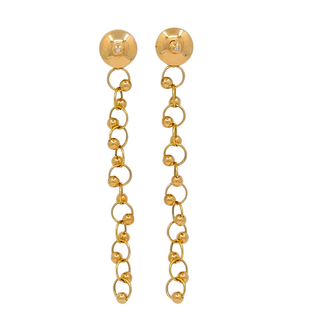 Aletto Brothers 18k Rose Gold Diamond Long Dangle Clip-On Earrings