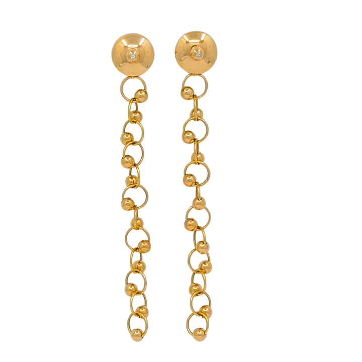 Aletto Brothers 18k Rose Gold Diamond Long Dangle Clip-On Earrings