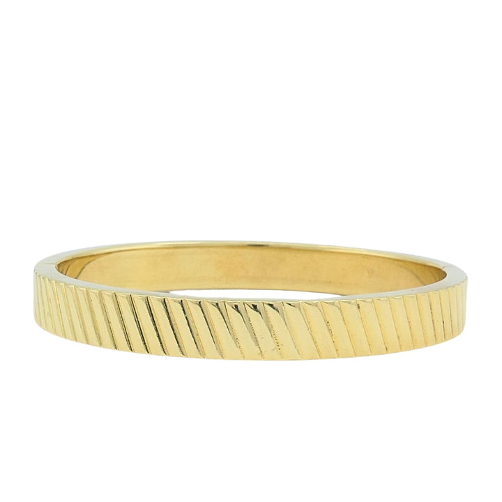 14k Gold Ribbed Bangle Vintage Bracelet