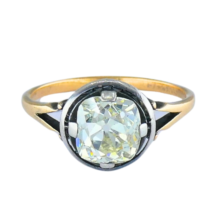 Victorian Engagement Ring 14k Gold Silver Old Mine Cut Diamond