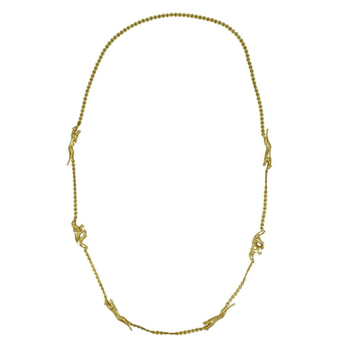 Cartier 18k Gold Panthere 6 Motif Chain Necklace