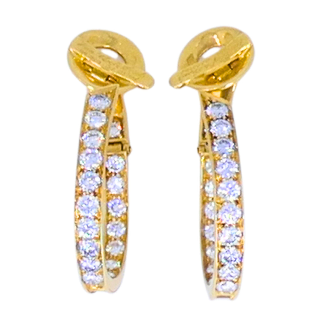 Van Cleef & Arpels 18k Gold Diamond Hoop Earrings