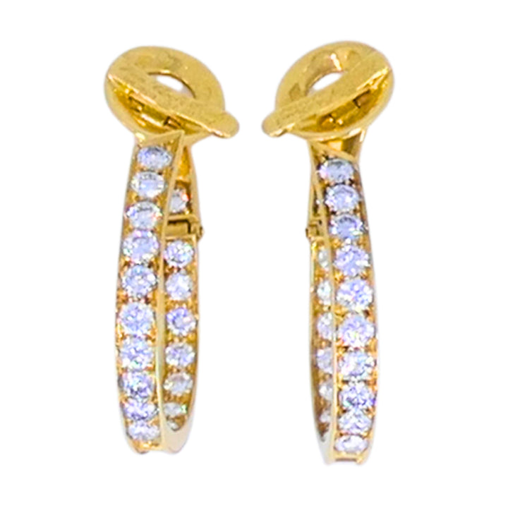 Van Cleef & Arpels 18k Gold Diamond Hoop Earrings