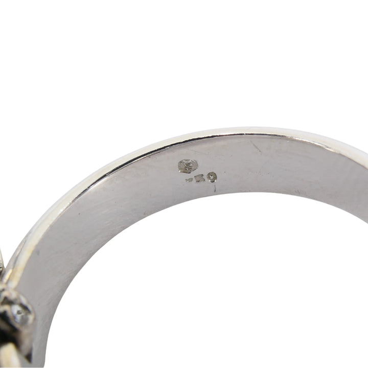 Carrera y Carrera 18k White Gold Double Ring Diamond Floral Design