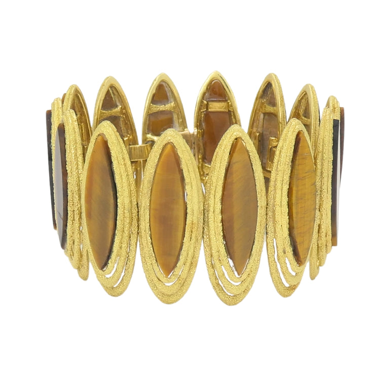 Vintage Kutchinsky Tiger’s Eye Bracelet 18k Gold