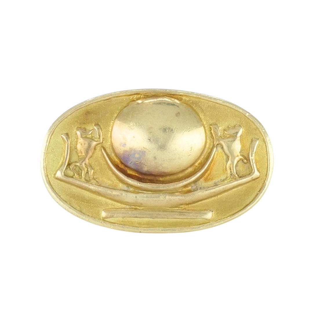 Vintage 1978 Egyptian Revival 18k Gold Signet Ring