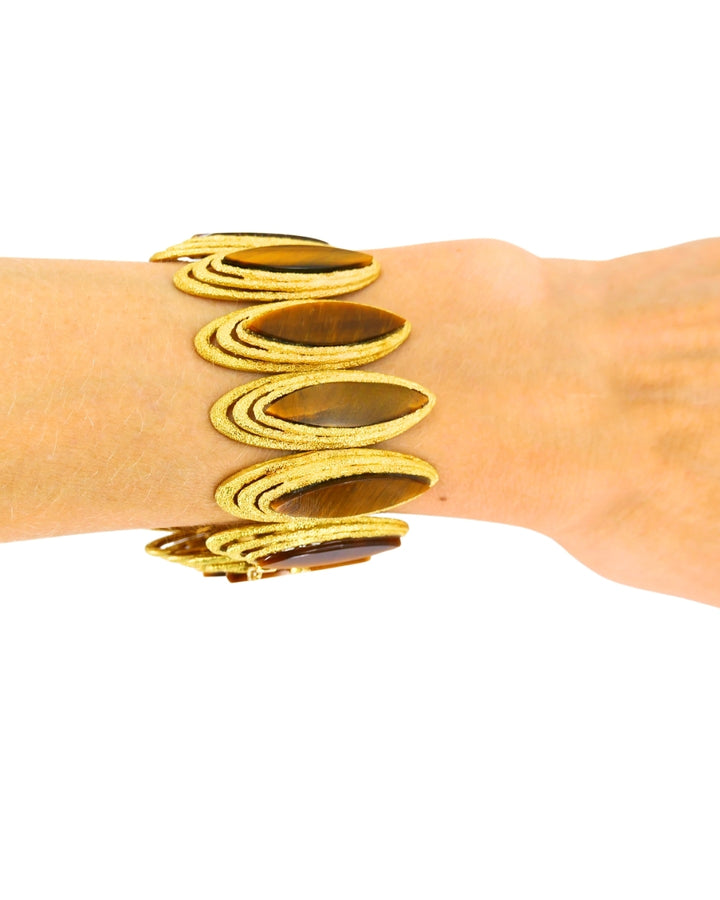 Vintage Kutchinsky Tiger’s Eye Bracelet 18k Gold