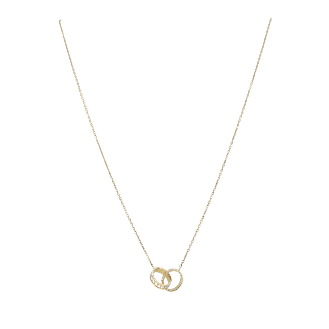 Cartier LOVE Interlocking 18k Gold Diamond Pendant Necklace