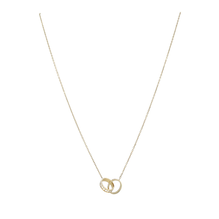 Cartier LOVE Interlocking 18k Gold Diamond Pendant Necklace