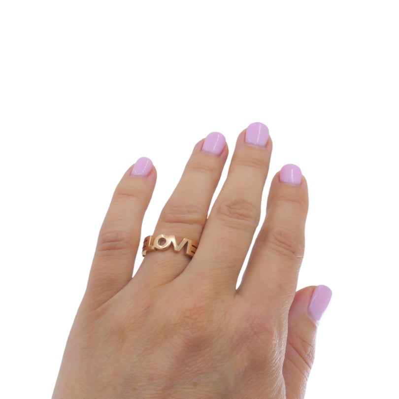 14k Gold Vintage LOVE Ring