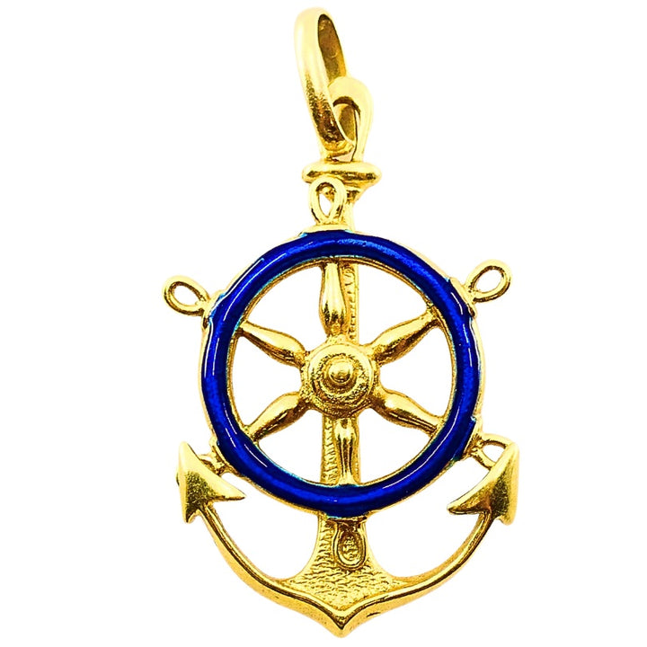 UnoAErre 18k Gold Pendant Anchor Charm Nautical Jewelry